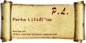 Perka Liliána névjegykártya
